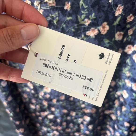 Pink Martini Velvety Floral Sleeveless Dress Adjustable spaghetti Straps NWT - Picture 5 of 6